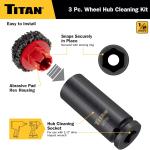 Titan 51798 Wheel Hub Cleaning Kit, Includes 1/2-Inch Drive Impact Socket & Brake Disc Cleaning Ps