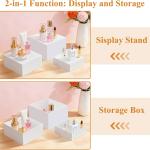 6PCS Buffet Risers, White Acrylic Food Risers for Buffet Table, Nesting Display Stand with Hollow Bottoms for Party, Catering, Dessert, Jewelry & Collectibles (10" x 10" x 6" to 5" x 5" x 1")