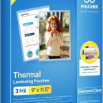 KTRIO 30 Pack Laminating Sheets, Hold 8.5 x 11 Inches, 3 MIL Thermal Laminating Pouches, 9 x 11.5 Laminate Sheets for Laminator, Clear Lamination Sheet Paper, Letter Size, Office School Home Supplies