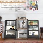 Bikoney Record Player Stand - 6-Tier Vinyl Record Storage for Up to 280 Albums, Holder for Living Room