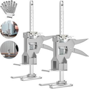 Labor Saving Arm Jack 2 Pack, 12 Inch All-Metal Hand Lifting Jack Tool, 440LBS Capacity Precise Control Slow/Fast Descent Furniture Jacks Lifter for Lifting Door Furniture, Wall Tile Positioning