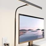 SUPERDANNY LED Desk Lamp for Office Home, Eye-Caring Desk Light with justable Gooseneck, 12W Touch Control Dimmable Brightness, Architect Clamp Lamp with USB apter for Reing Study Workbench