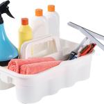 Matthew 3 Pack Large Plastic Tote Tool & Deluxe Supply Cleaning Cdy w/Handle Portable Shower Basket Storage Cdy for Cleaning,Take-Out Drink,Bathrooms - Black&Gray&White