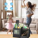 Multifunctional Pen Holder and Organizer for Desk with Wireless Charger, Digital Indoor Thermometer and Humidity Gauge, Home Office Organizers and Storage (Battery Included)