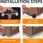 Furniture Dolly Sliders, Furniture Movers with 360° Rotation Wheels, Furniture Lifter Tool Set, Upgred Carbon Steel Panel Dolly, Suitable for Moving Heavy Furniture, Appliances, Cabinet, Fridge