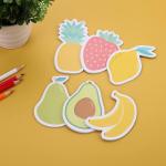 Cobee Cute Fruit Sticky Notes, 6 Pack Large Fruit Cartoon Sticky Notes Fruit Shape Markers Flags Cartoon Large Self-Stick Memo Ps Students Home Office Roommates Gifts Tab Supplies
