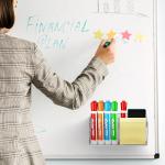 Magnetic Dry Erase Marker Holder for Whiteboard Refrigerator - Clear Acrylic Pen Organizer with Strong Magnet for Markers, Pens, Pencils - Non-Slip Locker, Desk, Fridge Accessory