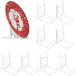 8 Pcs Plate Display Stands, Small Acrylic justable Plate Stands for Display Plastic Stand, Clear Acrylic Easel Standss, Mini Easel Stand for Pictures Plates Party Decoration Home Office Supplies