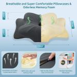 DONAMA Cervical Pillow for Neck and Shoulder,Contour Memory Foam Pillow,Ergonomic Neck Support Pillow for Side Back Stomach Sleepers with Pillowcase