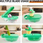 12-in-1 Vegetable Chopper ，Dicer，Professional 8 Bles vegetable chopper，Onion Chopper，Potato slicer，Cheese Grater，Home Essentials & Kitchen Ggets，Budget-Friendly