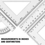 Clear Math Geometry Tool Set,12 Inch Ruler 4 PCS for Measuring and Drafting, Transparent Plastic Straight Ruler, Triangle Rulers, Protractor for Student School Office Supplies, Imperial Metric
