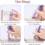 Temiary 4 Pack White Correction Tapes Pen, 19.8 Feet, Quick Dry White Smooth Pull Out Tape Pens for Writing, Aesthetic Easy to Use Applicator for Instant Corrections School Supplies (Planet Series)