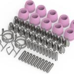 YESWELDER 54PCS AG-60 Plasma Cutter Torch Consumables Kit(Standard)/ 20 x .040'' Nozzles 20 x Electrodes 10 x Cups 4 x Brackets