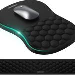 TECKNET Ergonomic Mouse P with Wrist Rest,Keyboard P and Mousep with Wrist Support,Massage Design Effectively Relieves Carpal Tunnel Syndrome Suitable for Computers and Laptops