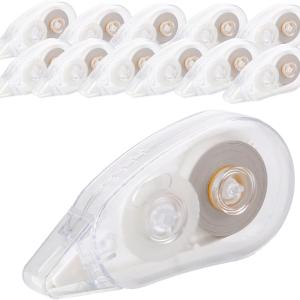 White Correction Tape - 12-Pack, 26.25 Feet Correction Tape, Essential for Office Supplies and School Supplies, writing supplies and correction supplies (Transparent)