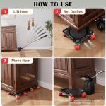 ONEON Furniture Mover Ultra with 8 Wheels – All-New Upgred Heavy Item Moving Tool Double-Wheeled Low-Profile Dolly with Auxiliary Lifter, Full Carbon Steel Panels, Supports up to 1650 lbs