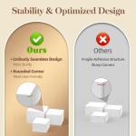 6 PCS Buffet Risers, Large Food Risers for Buffet Table, Display Stand Shelf for Party, Catering, Jewelry & Collectibles, White Acrylic Nesting Boxes for Food Display (10" 9" 8" 7" 6" 5")