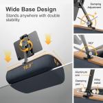 Lap Beanbag Tablet Pillow Stand,justable iP Holder with Snack Bowl,360° Rotating Clip for 4.7-13" Kindle,Phone,Tablet.Ideal for Hands-Free Reing and Relaxation on Bed,Couch,Recliner,Gray