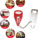 Rerishom Portable Door Lock Extra Lock for ditional Privacy and Safety in Home, Hotel, Apartment, AirBNB - Red