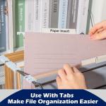 100 Pcs Hanging File Folder Paper Inserts 3-1/2 Inch Off White Blank File Tab Inserts Thick Cardstock for Hanging Folder (3.5×0.6 inch)(No Tab Included)