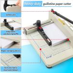 Ecraft Heavy Duty 12" Guillotine Paper Cutter - 400 Sheet Capacity,Solid Steel with HSS Ble,Industrial Commercial Trimmer for Office,School,Print Shop,Safety Lock & Clear Grids