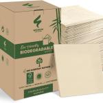 Weemium Compostable Napkins Disposable - FSC Certified - Pack of 300, 2-Ply - 5 x 5 Inch Folded - Post-Consumer Recycled Materials - Biodegrable & Highly Absorbent Paper Napkins for Lunch & Dinner