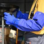 LANON 26" Elbow Length PVC Chemical Resistant Gloves, Heavy-Duty Long Rubber Gloves, Acid, Alkali & Oil Protection, Large