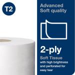 Tork Mini Jumbo Toilet Paper Roll White T2, vanced, 2-Ply, 12 x 751', 12024402