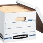 Bankers Box 12 Pack Standard Duty File Storage Boxes, Standard Assembly, Removable Lid, Letter/Legal (0071301)