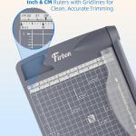 Firbon 12" Guillotine Paper Cutter, Heavy Duty 12-Sheet Capacity Trimmer for Cardstock, Photos, Scrapbooking, Office, Classroom, Studio (Gray)