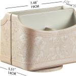 PUSU Leather 360°Rotatable Remote Control Holder,Nightstand TV Remote Cdy,Office Supplies Desktop Organizer,Spinning Storage Box for Pen,Mail,Phone,DVD, Blu-Ray, Media Player, Heater Controllers