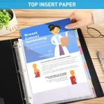 HABGP Binder Dividers with Tabs, 8 Tab Sheet Protectors for 3 Ring Binder, Clear Dividers for 3 Ring Binder Page Protectors, Notebook Binder Sleeves with Pockets, 2 Set (16 Pcs)