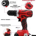 KINGTOOL Home Tool Set Kit - 286 PCS Home Auto Repair Tool Kit with Rolling Tool Box, Mechanic Tool Sets with 21V Max Cordless Power drill, Perfect for Homeowner, Diyer, Handyman