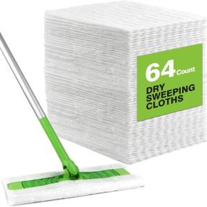 HOMEXCEL Dry Sweeping Cloths Ps Compatible with Swiffer Sweeper, Disposable Duster Refills Mop Ps for Floor Mopping and Cleaning, 64 Count-8 " x 10.4 " Ps Refills-Not Include The Mop