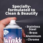 Diversey 991224 Twinkle Stainless Steel Cleaner & Polish, Removes Tarnish from Brass, Aluminum & Chrome, Lemon Scent, Aerosol Spray, 17-Ounce