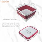 Collapsible Wash Basin 9L, Foldable Dish Tub with Drain Plug, Portable Collapsible Dish Basin, Camping Sink for Washing Dishes, Laundry & Kitchen Use (Viva Magenta)