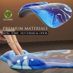 MROCO Ergonomic Mouse P with Gel Wrist Rest, Comfortable Mousep with Smooth Wrist Support Surface and Non-Slip PU Base for Pain Relief, Computer, Laptop, Office & Home, 9.4 x 8.1 in, Blue Waves