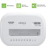 Aurora Heavy Duty Anti-Jam 15-Sheet Crosscut Shredder/60 Min Run Time/ 6-Gallon Pullout Basket, White