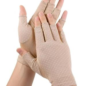 UV-Sun-Protection Gloves Driving-Gloves Sunblock-Fingerless Non Slip Summer Outdoor Gloves for Women Girls