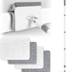 Baseboard Cleaner Tool with Handle, DELUX Baseboard Cleaner with Extendable Long Handle, 4 Reusable Cleaning Ps Wall Cleaner for Baseboards Cleaning, Ceiling, Wall, Floor, Shower Bathroom Kitchen