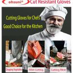 Cutting Gloves, 2 Pairs of Cut Resistant Gloves Food Gre, Cut Resistant Gloves for Kitchen, Oyster Shucking, Fish Fillet Processing, Carving Wood and Gardening(Medium-Grey)