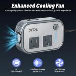 200W Car Power Inverter, FOVAL 12V DC to 110V AC Car Inverte with 4 USB Ports Car Outlet apter, Power Inverter for Vehicles, Car Plug apter Outlet for Laptop Computer Charger (Gray)