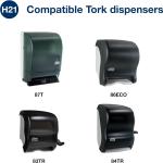 Tork Universal Hand Towel Roll White, Compatible with H21 Dispensers, 100% Recycled Fiber 6 Rolls x 800 Ft (RB8002)