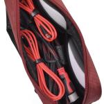 Universal Electronics Accessories Travel Organizer - Zipper Mesh apter Case for Laptop, Notebook, Tablet, Power, Mouse, Cord, USB Accessories - Red