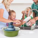 8 Pieces Round Plastic Wash Basin, 5 Quart Portable Laundry Hand Wash Dish Pan, Stackable Space Saving Camping Washing Tub for Kitchen Sink, Washing Storage Cleaning Supplies