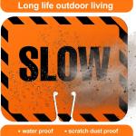 Flutesan 3 Pcs Slow Sign Traffic Cone Sign Ro Traffic Cone Top Warning Signs for Outdoor Neighborhoods Street, 12.6 x 10.4 Inches, Black on Orange