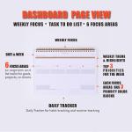 ZERONE CENTRE Productivity Weekly Planner - 54 Sheets Dashboard Spiral Deskp Has 6 Focus Areas to List Tasks for Goals, Projects, Clients, Acemic, or Shopping-Organize Your Daily Work Efficiently