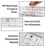 Heat Press Safe Tshirt Pressing Guide for Vinyl Alignment & Accurate Placement on Neck & Chest. All-in-one t Shirt Ruler Guide for Heat Press Vinyl Graphics or an Embroidery Placement Guide
