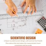 24 Inch Metal Ruler, Stainless Steel Straight Edge Ruler with Cork Backing, Non-Slip Imperial & Metric Measuring Tool for School, Office, Woodworking, Drafting