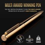 Scriveiner Gold Ballpoint Pen - Stunning Luxury Pen, Real Gold Plating, Schmidt Black Refill, Best Ball Pen Gift Set for Men & Women, Professional Executive Office, Nice Fancy Designer Pens